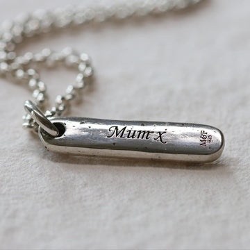 Ashes in Silver Ingot Necklace