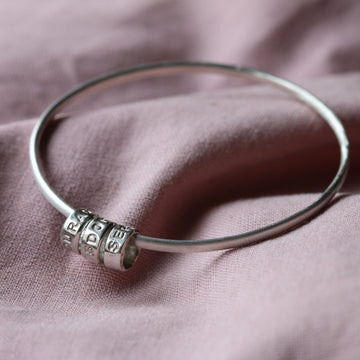 Personalised Silver Memo Bangle