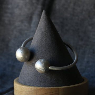 Sand Cast Silver Torque Bangle