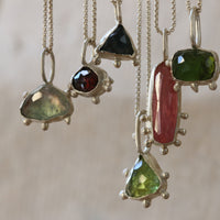 Red Rubellite Trilliant Shaped Tourmaline Necklace - Thumbnail 6
