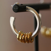 Gold and Silver Milestone Earrings - Thumbnail 1