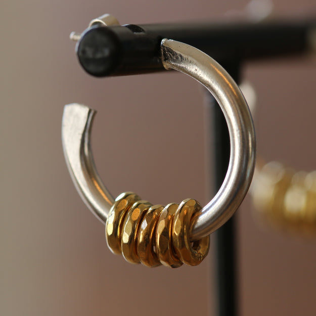 Gold and Silver Milestone Earrings - Image 1