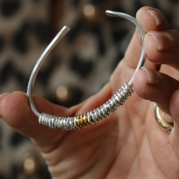 Silver Milestone Cuff Bangle