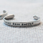 Personalised Silver Christening Cuff Bracelet