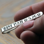 Personalised Silver Wedding Tie Clip