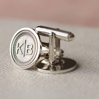 Personalised Monogram Silver Cufflinks - Thumbnail 1