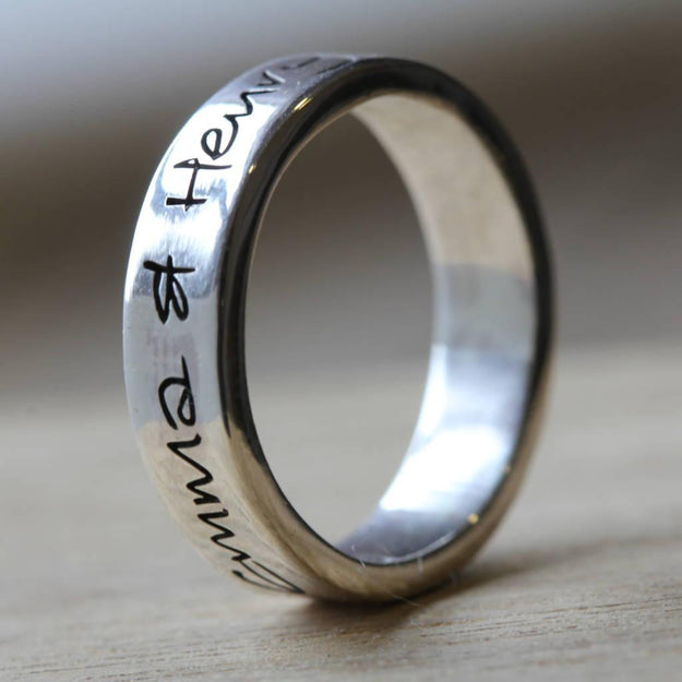 Own Handwriting Personalised Ring