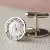 Personalised Monogram Silver Cufflinks - Thumbnail 3