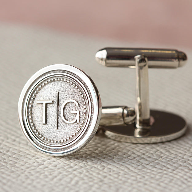 Personalised Monogram Silver Cufflinks - Image 3