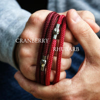 Cranberry Paracord and Silver Medical Alert Bracelet