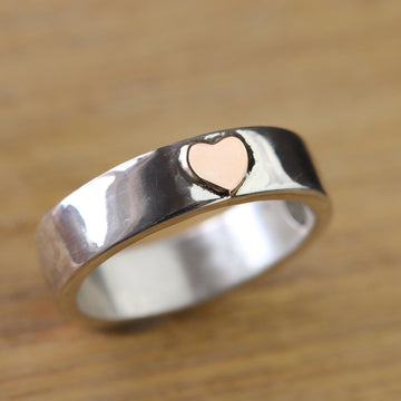 Ashes ring with 9ct gold heart 
