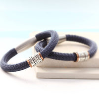 Personalised Para Copper and Silver Mens Bracelet - Thumbnail 3