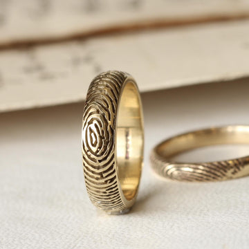 Solid Gold Fingerprint Ring