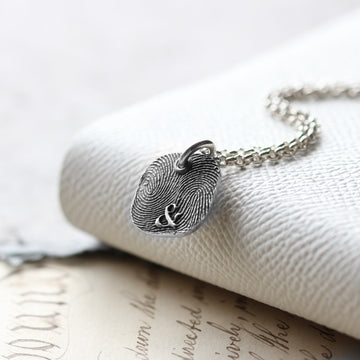 Fingerprint Rounded Square Necklace | Square Necklace | Morgan French