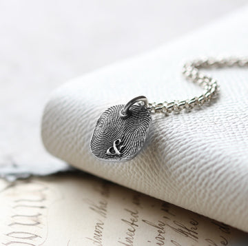Fingerprint Rounded Square Necklace | Square Necklace | Morgan French