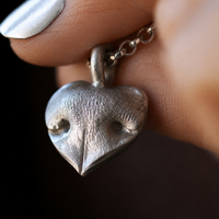 Silver Snozza™ Regular Heart Dog Nose Impression Necklace - Thumbnail 1