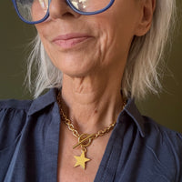 Gold Vermeil Star T-Bar Necklace - Thumbnail 3