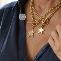 Gold Vermeil Star T-Bar Necklace - Thumbnail 8