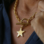 Gold Vermeil Star T-Bar Necklace