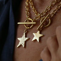Gold Vermeil Star T-Bar Necklace - Thumbnail 4