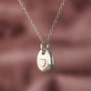 925 Sterling Silver Heart Pebble Necklace - Thumbnail 3