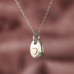 925 Sterling Silver Heart Pebble Necklace - Image 3