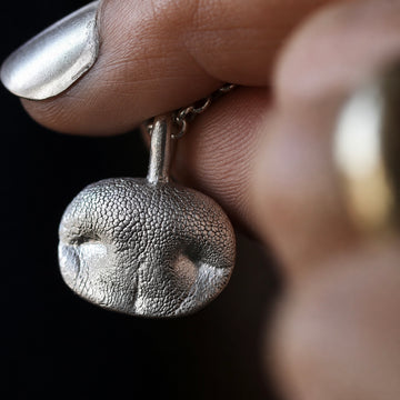 Silver Snozza™ Oval Dog Nose Impression Necklace