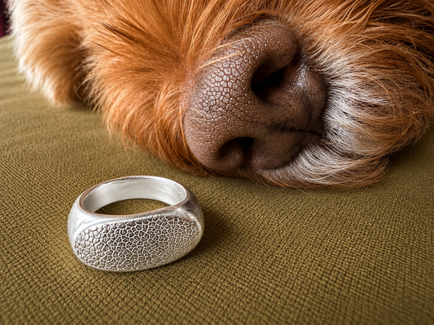 Label: Discover the Silver Snozza Dog Nose Impression Ring