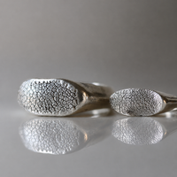Silver Snozza™ Dog Nose Impression Ring – The Fuller and Slim ring designs shown together for comparison.