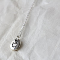 Silver Personalised Letter Pebble Pendant - Thumbnail 5