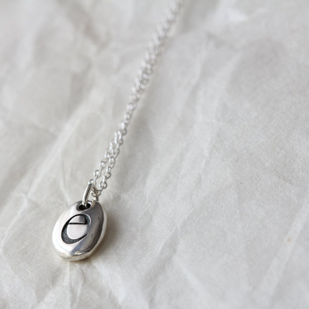 Silver Personalised Letter Pebble Pendant - Image 5