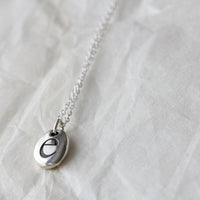 Silver Personalised Letter Pebble Necklace