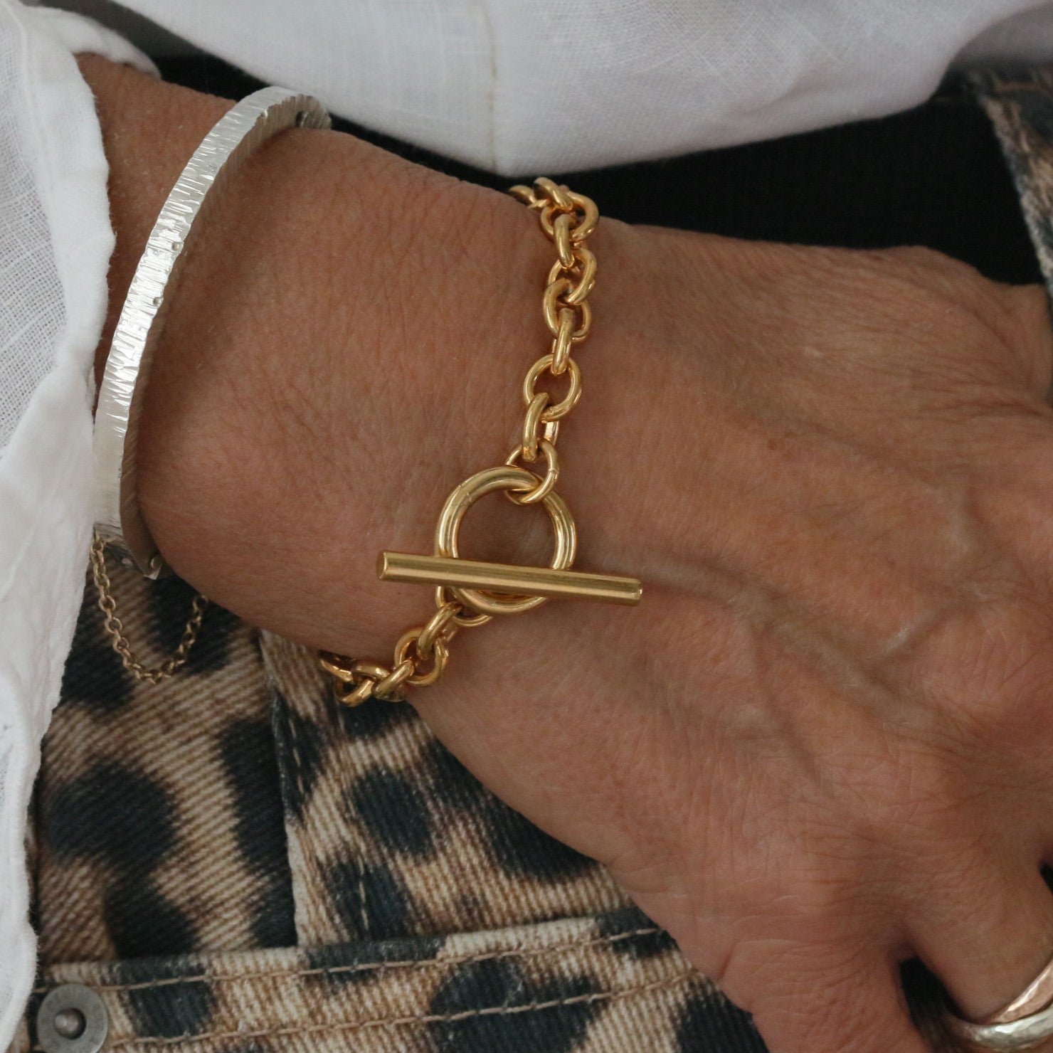 Solo Vermeil T Bar Bracelet