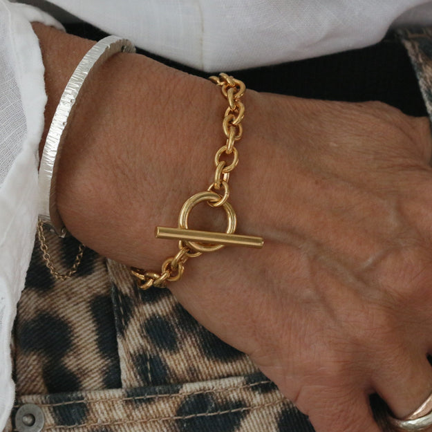 Solo Gold Vermeil T-Bar Bracelet - Image 1