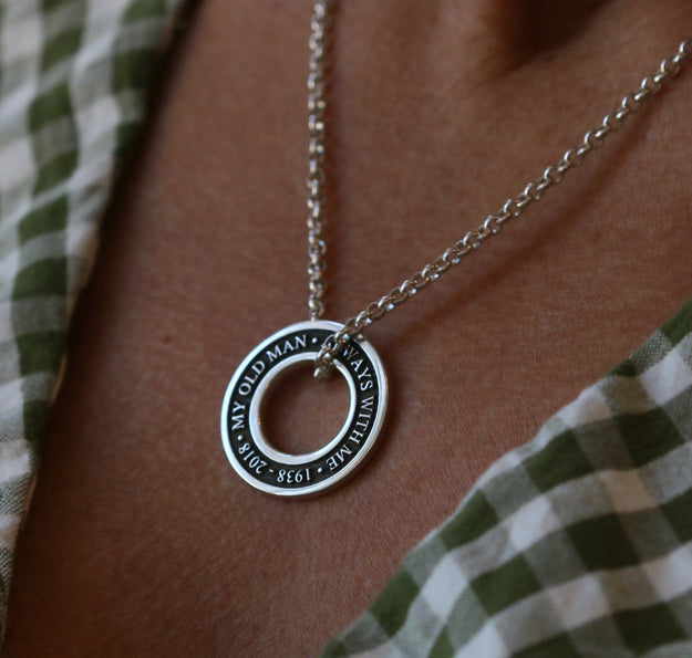 Personalised Silver Washer Ashes Necklace - Image 1