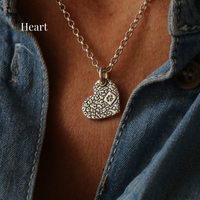 Silver Dog Nose Print Necklace - Thumbnail 3