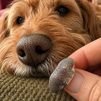Silver Snozza™ Rounded Dog Nose Impression Necklace – Reggie, whose nose impression inspired this Snozza design