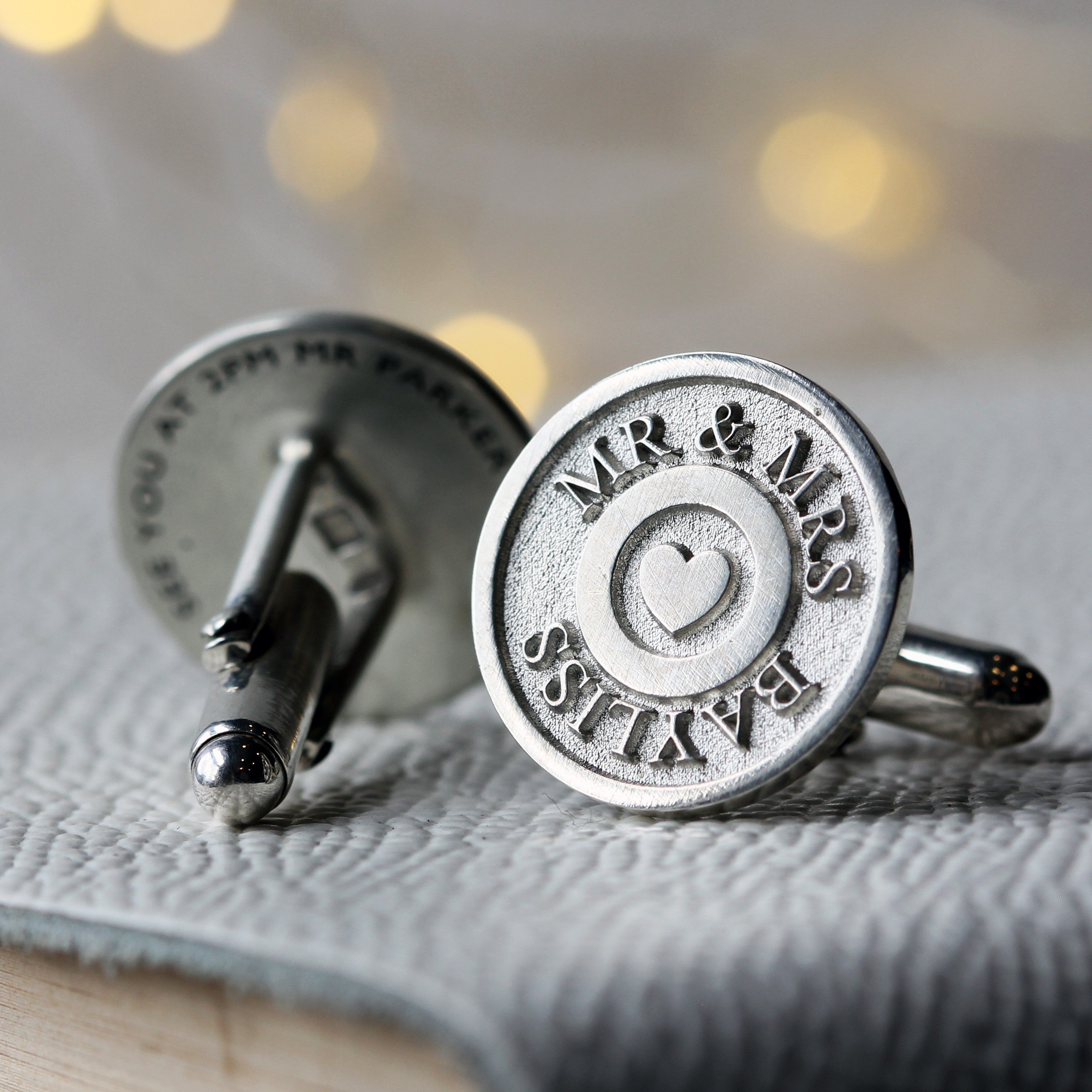 Deep Engraved Heart Cufflinks