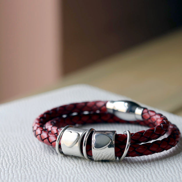 Leather and Silver Ashes Story Bracelet - Image 2