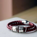 Leather and Silver Ashes Story Bracelet - Image 2