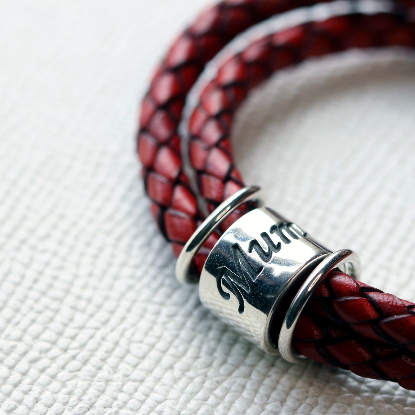 Leather and Silver Ashes Story Bracelet