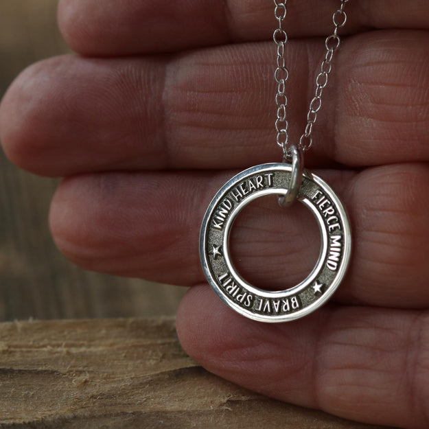 Women's Personalised Silver Washer Necklace - Image 2