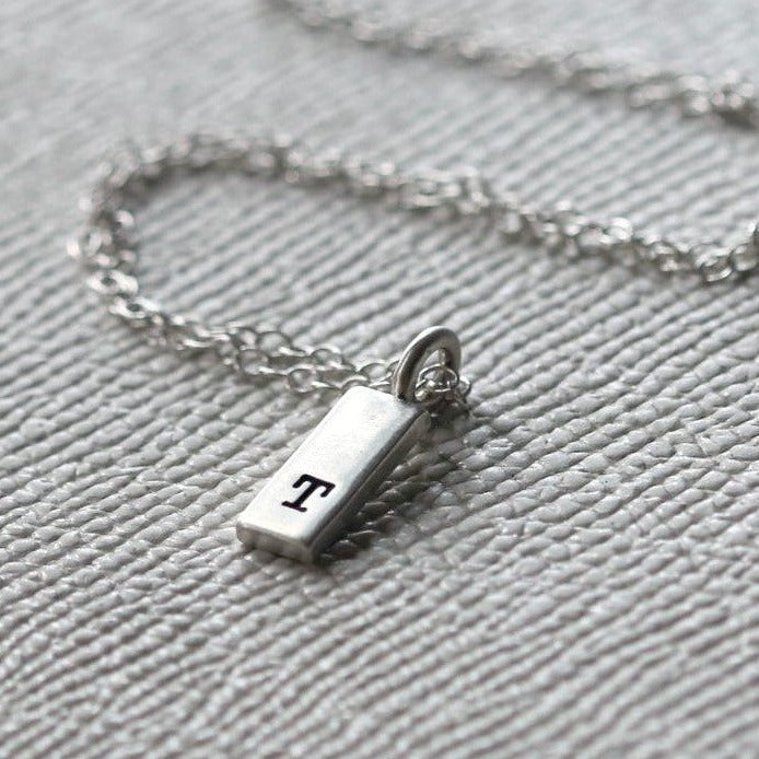 Personalised Initial Ingot Bar Necklace