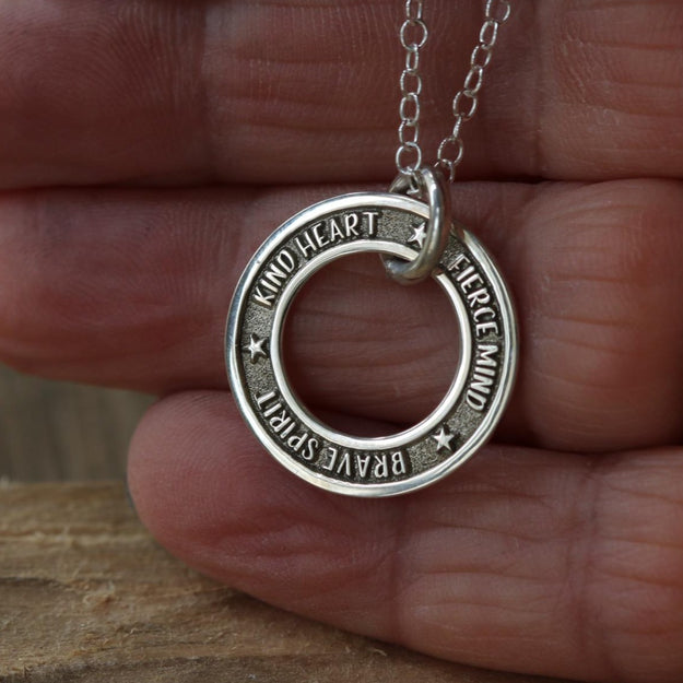 Women's Personalised Silver Washer Necklace - Image 1