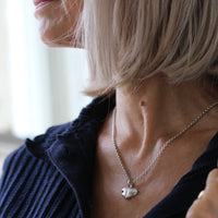 Silver Snozza™ Wide Heart Dog Nose Impression Necklace – Beautifully wearable every day