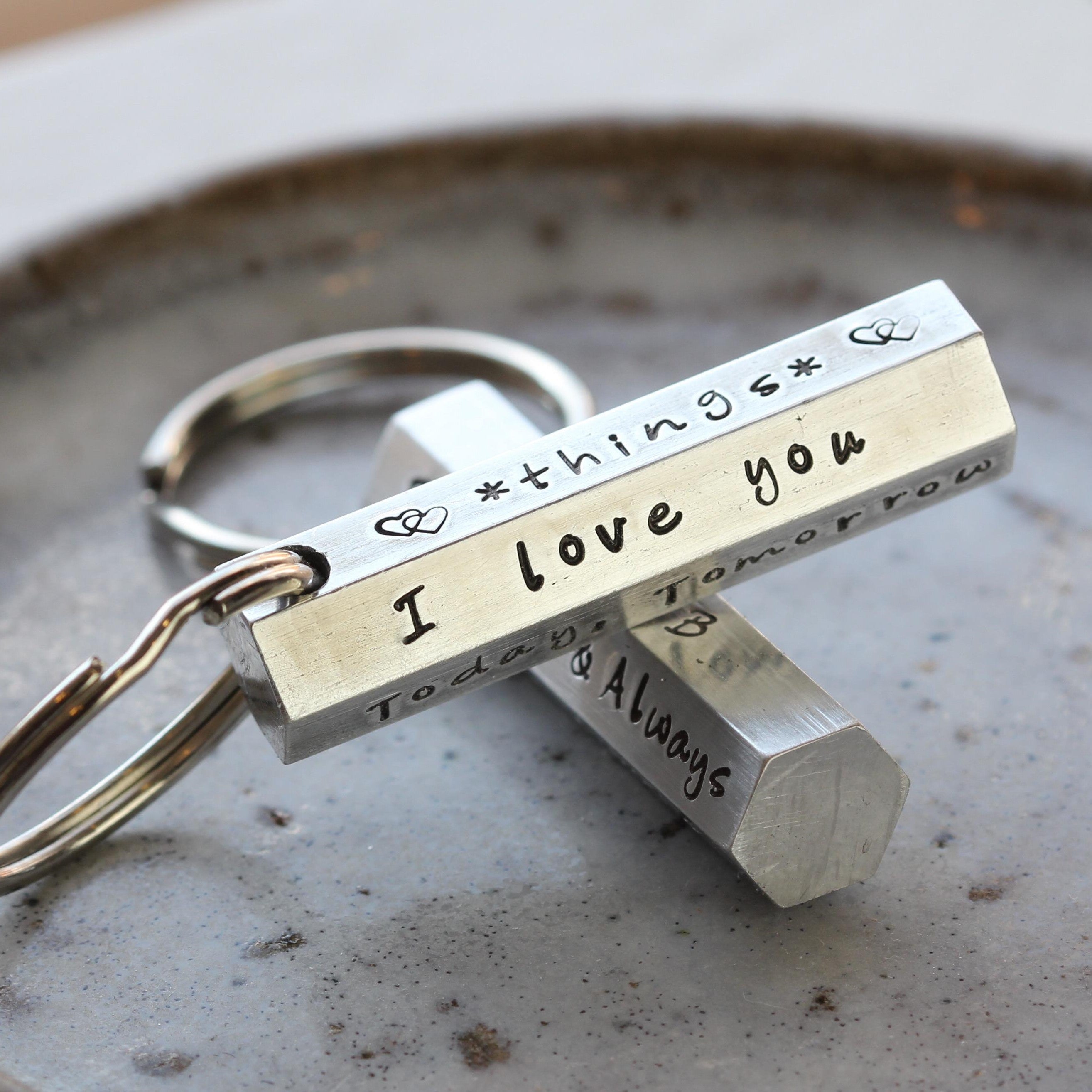 Personalised Hex Bar Keyring