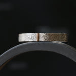 Silver Toad Texture Cuff Bracelet with Gold Bar - Image 1