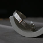 Silver Toad Texture Cuff Bracelet with Gold Bar - Image 2