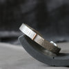 Silver Toad Texture Cuff Bracelet with Gold Bar - Thumbnail 3