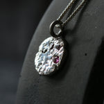 Silver and Rubies Sand Cast Necklace - Image 1